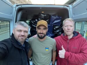 Josh and Yevgen delivering aid in Ukraine